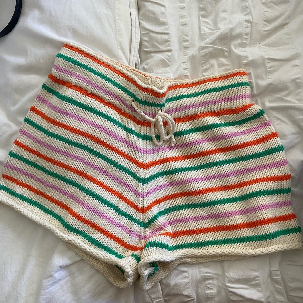 Zara knit striped shorts
